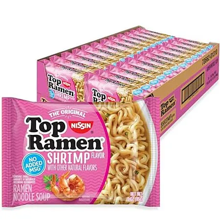 24-Pack Nissin Top Ramen Shrimp Flavor for $6.84