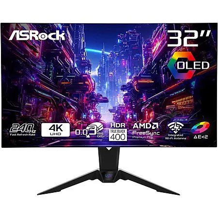 32" ASRock Phantom Gaming OLED Dual Mode 4K Monitor for $596