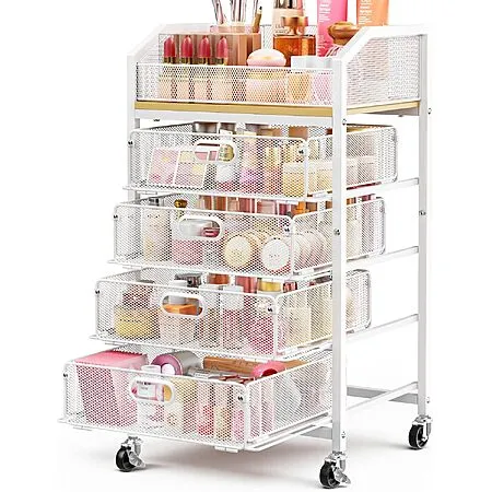 Metal 5-Tier Open Top Makeup Cart for $26.49!