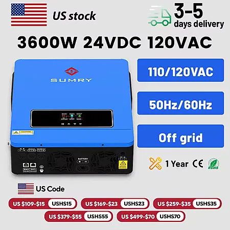 Save $23 on SUMRY 3600w Hybrid Solar Inverter!