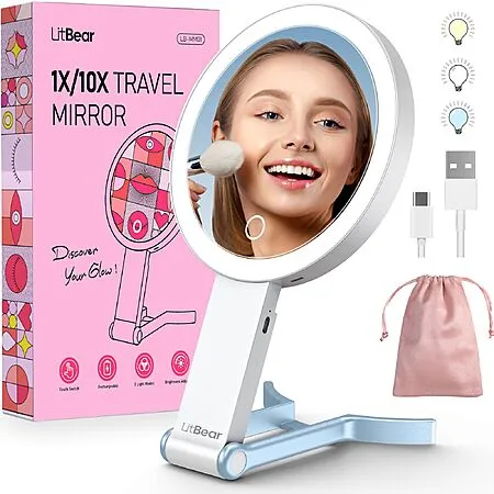 48% Off LitBear Travel Makeup Mirror!