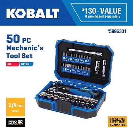 Kobalt Mechanics Tool Set for $25