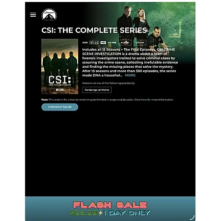 CSI The Complete Series for $24.99 + 10% Off