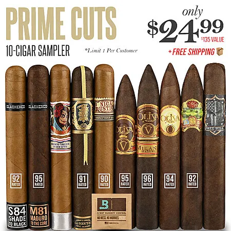 Prime Cuts 10-Cigar Sampler for $24.99 with Free Shipping