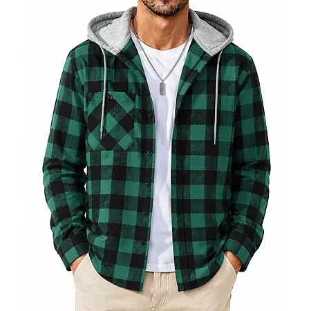 50% Off SCODI Men’s Flannel Hoodie Shirts!