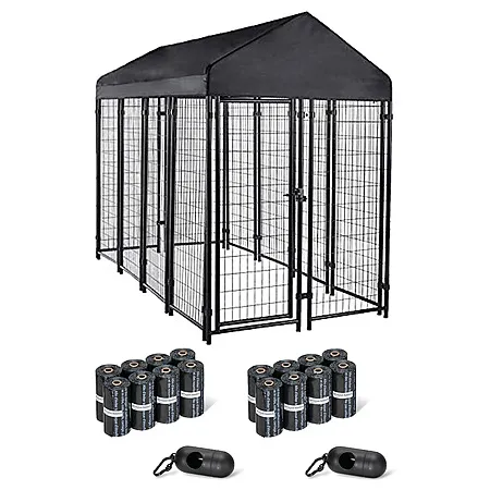 Outdoor Wire Kennel and Dog Poop Bags for $147.67