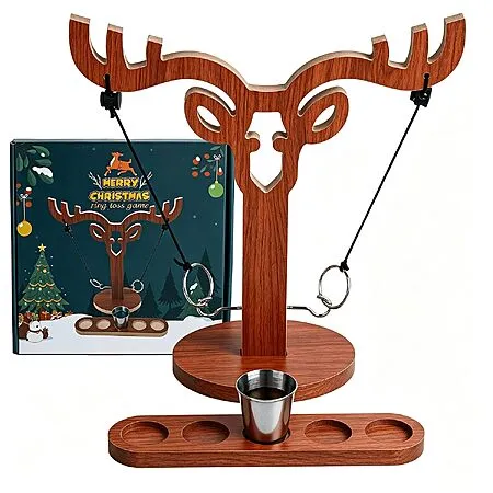 Wooden Reindeer Christmas Ring Toss Game for $11.99