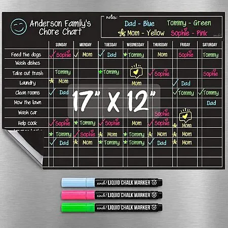 17" x 12" Magnetic Dry Erase Chore Chart for $3.99