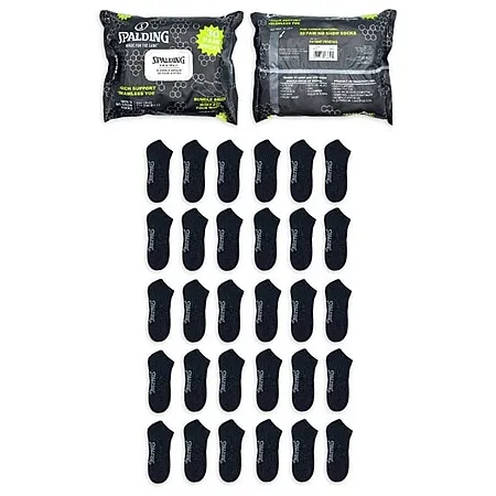 30-Pack Spalding Men's No-Show Socks for $8.07