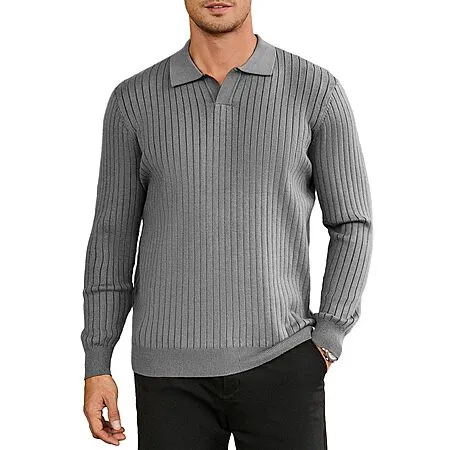50% Off Hardaddy Ribbed Knit Polo Sweaters!
