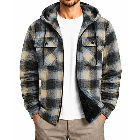 Men's Flannel Hooded Jacket for $19.99