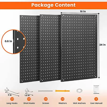 $46 for a Pack of 3 Blacksmith Metal Pegboards