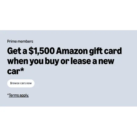 Prime Members Can Earn a $1,500 Gift Card on Car Purchases
