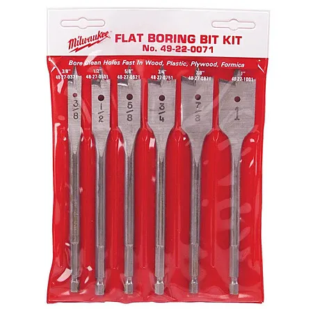 Milwaukee 6-Piece Flat Boring Spade Bit Set for $12.88