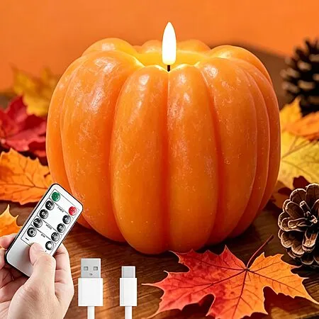 300 Hours Flickering Pumpkin Candles for $14.99!