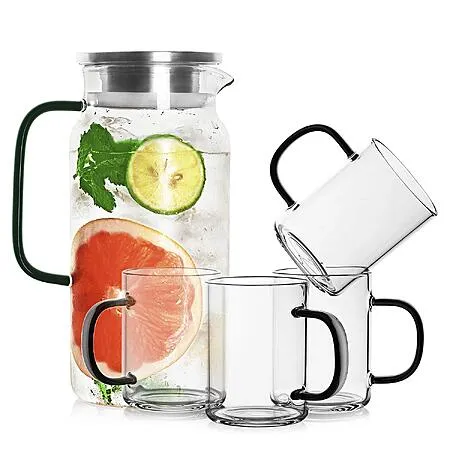 5-Piece Borosilicate Glass Pitcher Set for $12.99