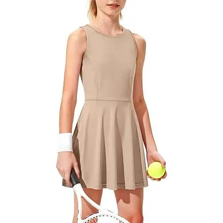 $9.99 for Girl's Athletic Sleeveless Tennis Dress with Shorts