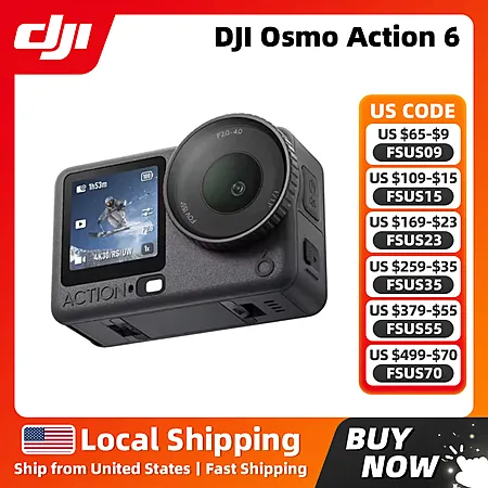 DJI Osmo Action 6 8K Waterproof Camera for $330.18!
