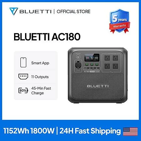 BLUETTI AC180 Portable Power Station for $361