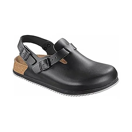$77.91 for Birkenstock Women’s Tokyo Super Grip Black Leather Clogs