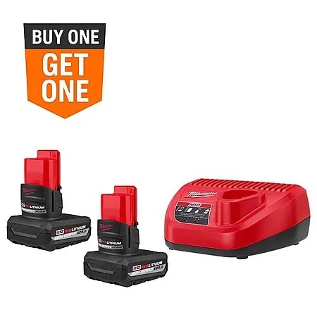 Buy One Get One Free on M12 Battery Starter Kit!