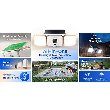 2x Reolink 2K Floodlight Cam for $174
