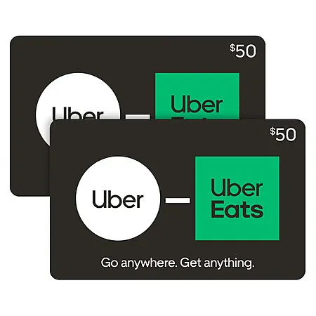 2-Pack Uber eGift Cards for $79.99
