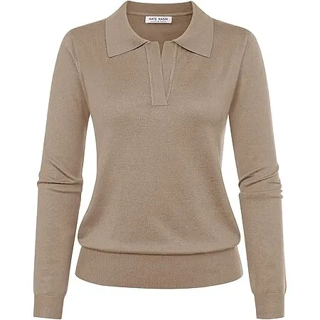 Women’s Long Sleeve Polo Sweater for $9.99