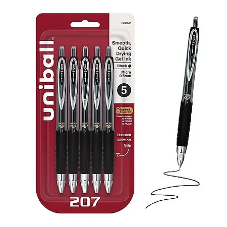 5-Pack Uni-Ball 207 Gel Pens for $3.79