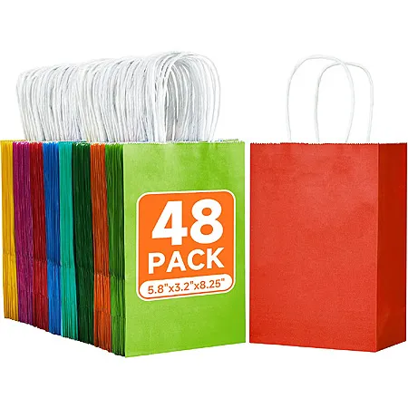 48-Pack Kraft Gift Bags for $8.99
