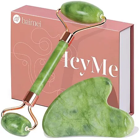BAIMEI Jade Roller & Gua Sha Set for $3.73!