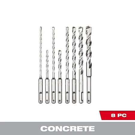 Milwaukee 8 pc. 2-Cutter SDS-Plus Rotary Hammer Drill Bit Set for $22