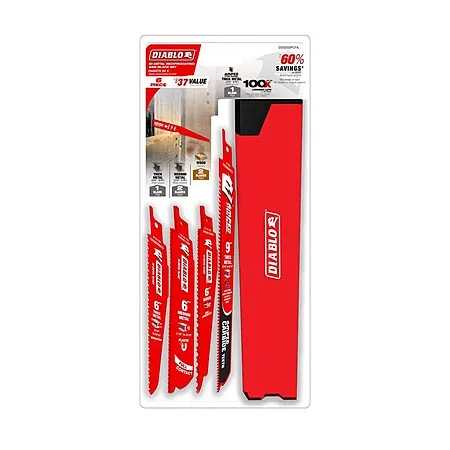 6-Piece Diablo Metal Reciprocating Saw Blade Set for $9