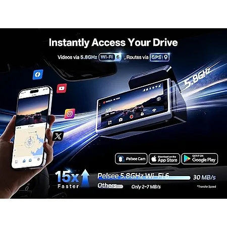 Pelsee S3 4K+2.5K Dual Dash Cam for $180