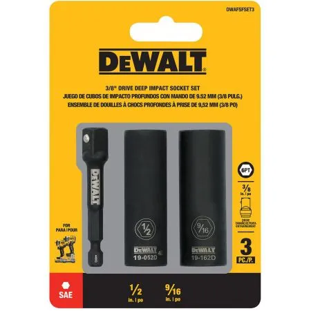 3-Piece 3/8" DEWALT SAE Socket Set for $4.99!