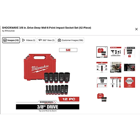 Deep Well Impact Socket Set for $49.97