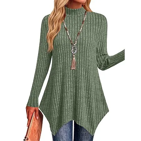 Womenβs Mock Turtleneck Tunic Sweater for $7.79