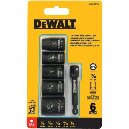 6-Piece 3/8" DEWALT Socket Sets for $7.99