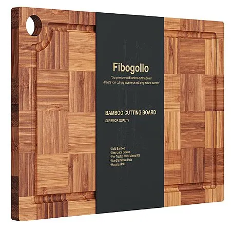 Fibogollo Bamboo End Grain Cutting Board for $7.99