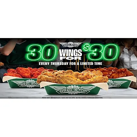 30 Wings on Thursdays for $30