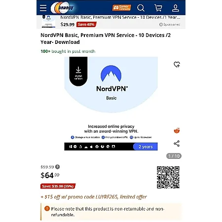 NordVPN 2-Year Subscription for $49.99