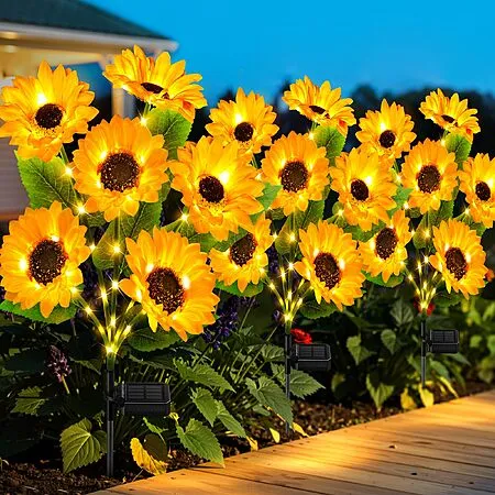 50% Off Solar Sunflower Garden Stake Lights