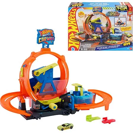 Hot Wheels City Mega Loop Car Wash Playset for $31.99