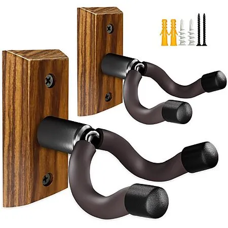 2-Pack Muso Zebra Wood Guitar Wall Hooks for $4.49