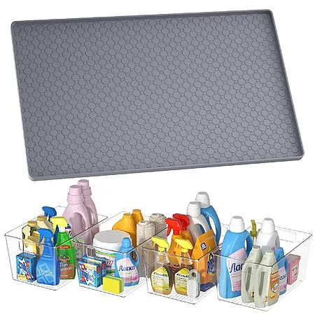 Under Sink Mat & Storage Bins Set for $14.99