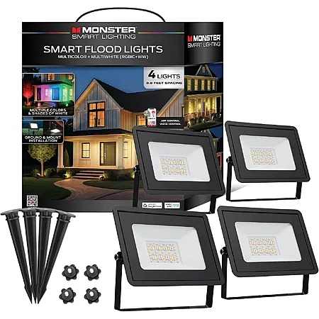 Prime Members: 4-Pack Monster Outdoor Flood Lights for $40
