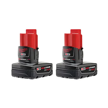 $69 for Milwaukee M12 REDLITHIUM XC4.0 Battery Two Pack