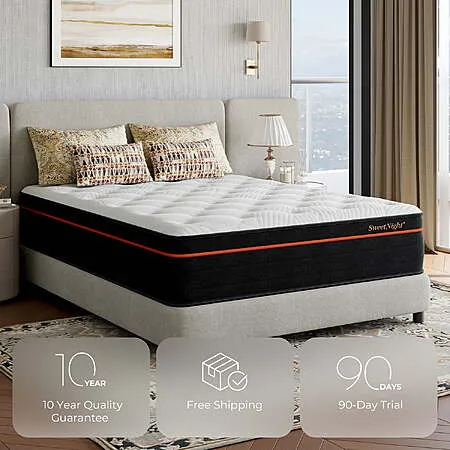 $284 for Sweetnight Twilighty 14" Cooling Gel Memory Foam Hybrid Mattress (King)