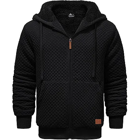 50% Off ZITY Men’s Sherpa-Lined Full-Zip Hoodie
