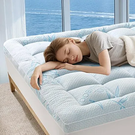50% Off Acnalboma Queen Bamboo-Blend Mattress Topper!